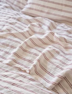 Linen Rich Striped Flat Sheet
