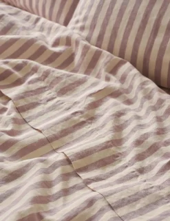 Linen Rich Striped Flat Sheet