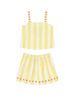 Linen Rich Striped Shortie Set