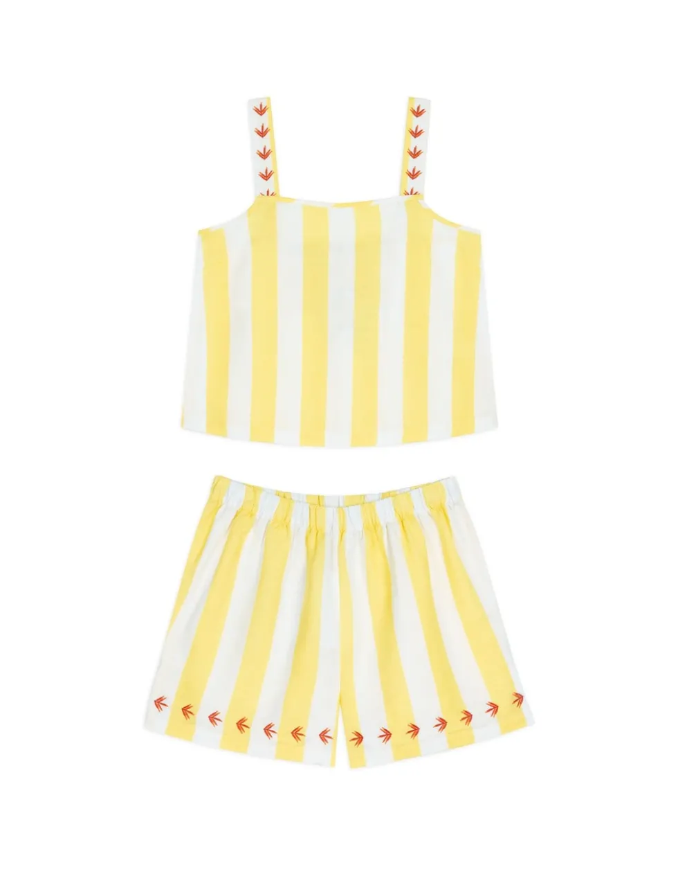Linen Rich Striped Shortie Set