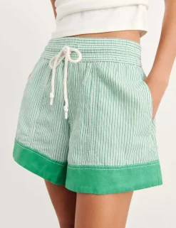 Linen Rich Striped Shorts