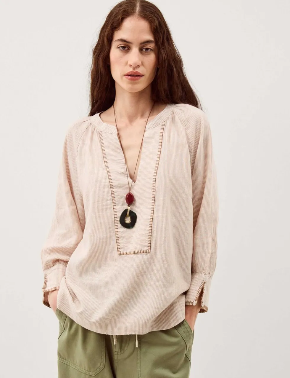 Linen Rich Striped Top