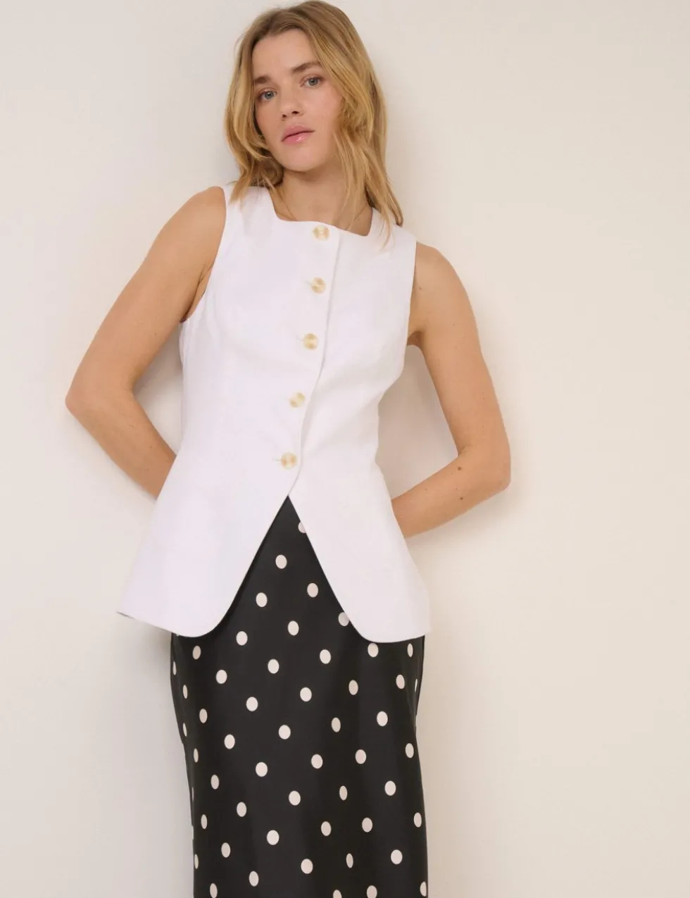 Linen Rich Tailored Longline Waistcoat
