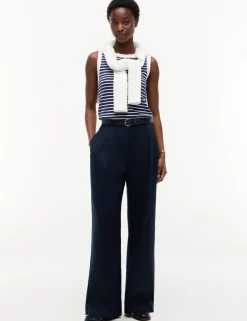 Linen Rich Tailored Wide Leg Trousers