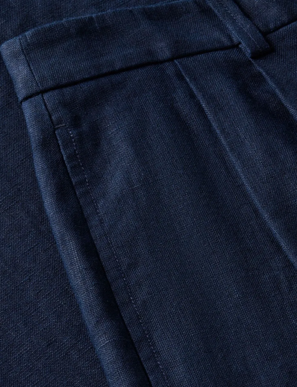 Linen Rich Tailored Wide Leg Trousers