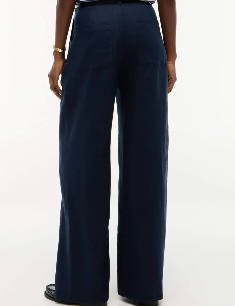 Linen Rich Tailored Wide Leg Trousers
