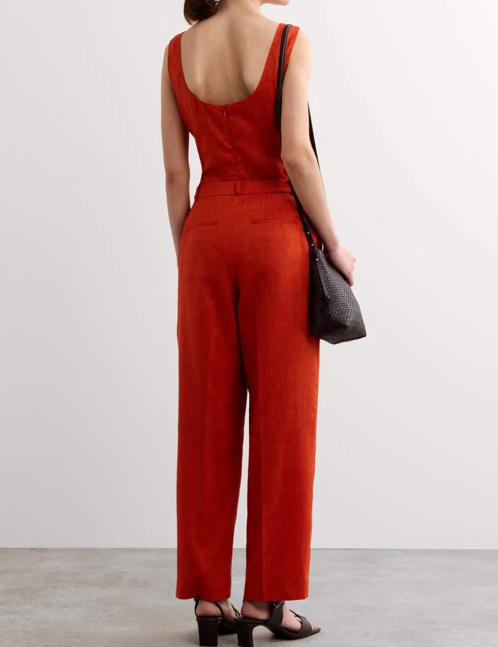 Linen Rich Tapered Trousers with Wool