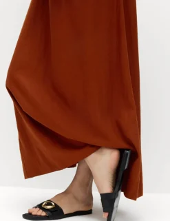Linen Rich Tie Bow Maxi Beach Dress