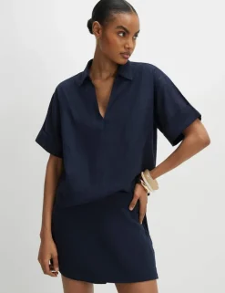 Linen Rich V-Neck Shirt