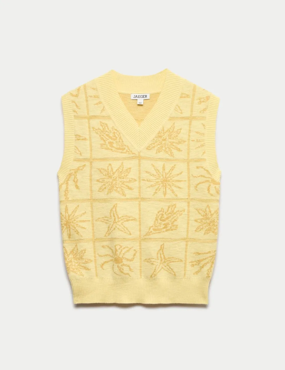 Linen Rich V-Neck Stitch Detail Knitted Vest