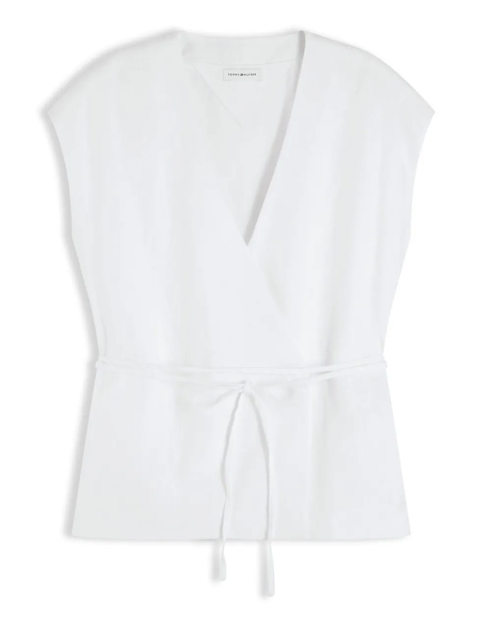 Linen Rich V-Neck Tie Detail Vest