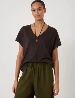 Linen Rich V-Neck T-Shirt