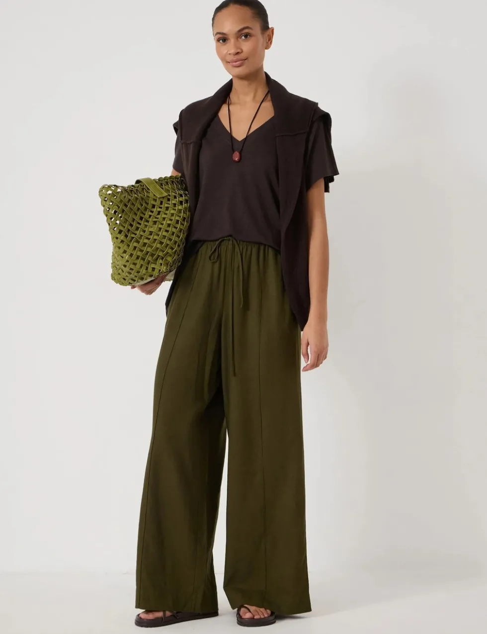 Linen Rich V-Neck T-Shirt