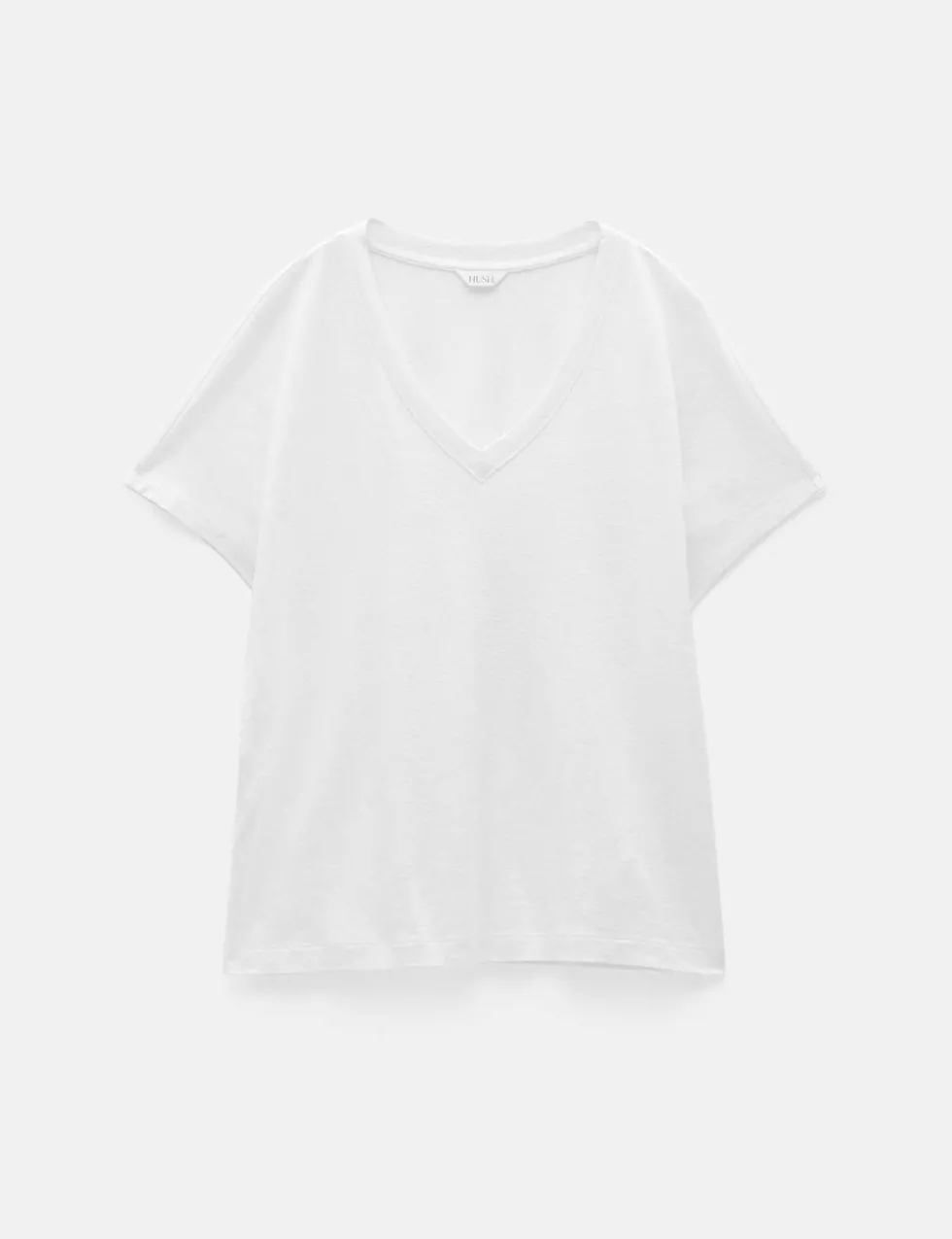 Linen Rich V-Neck T-Shirt