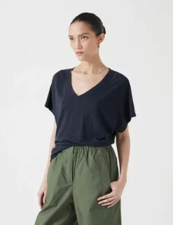 Linen Rich V-Neck T-Shirt