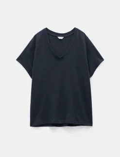 Linen Rich V-Neck T-Shirt