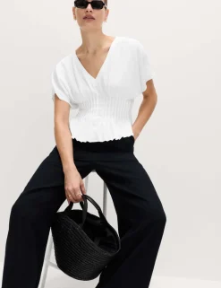 Linen Rich Waisted Top