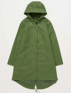 Linen Rich Waterproof Hooded Longline Coat