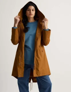 Linen Rich Waterproof Hooded Longline Coat