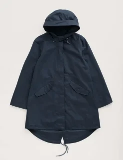 Linen Rich Waterproof Hooded Longline Coat