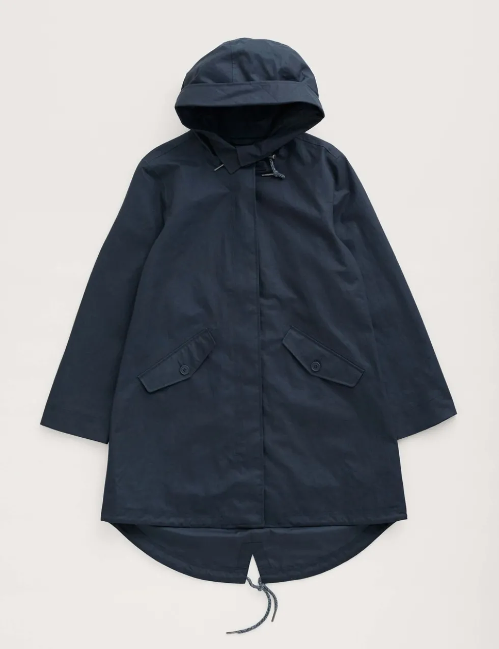 Linen Rich Waterproof Hooded Longline Coat