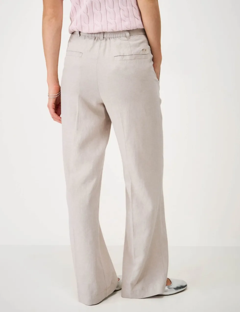 Linen Rich Wide Leg Trousers