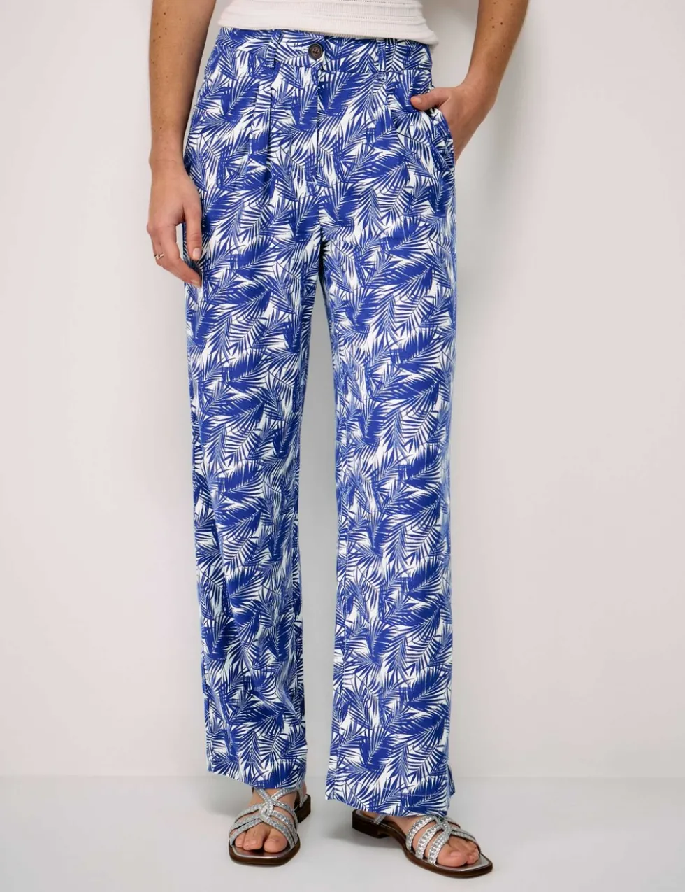 Linen Rich Wide Leg Trousers