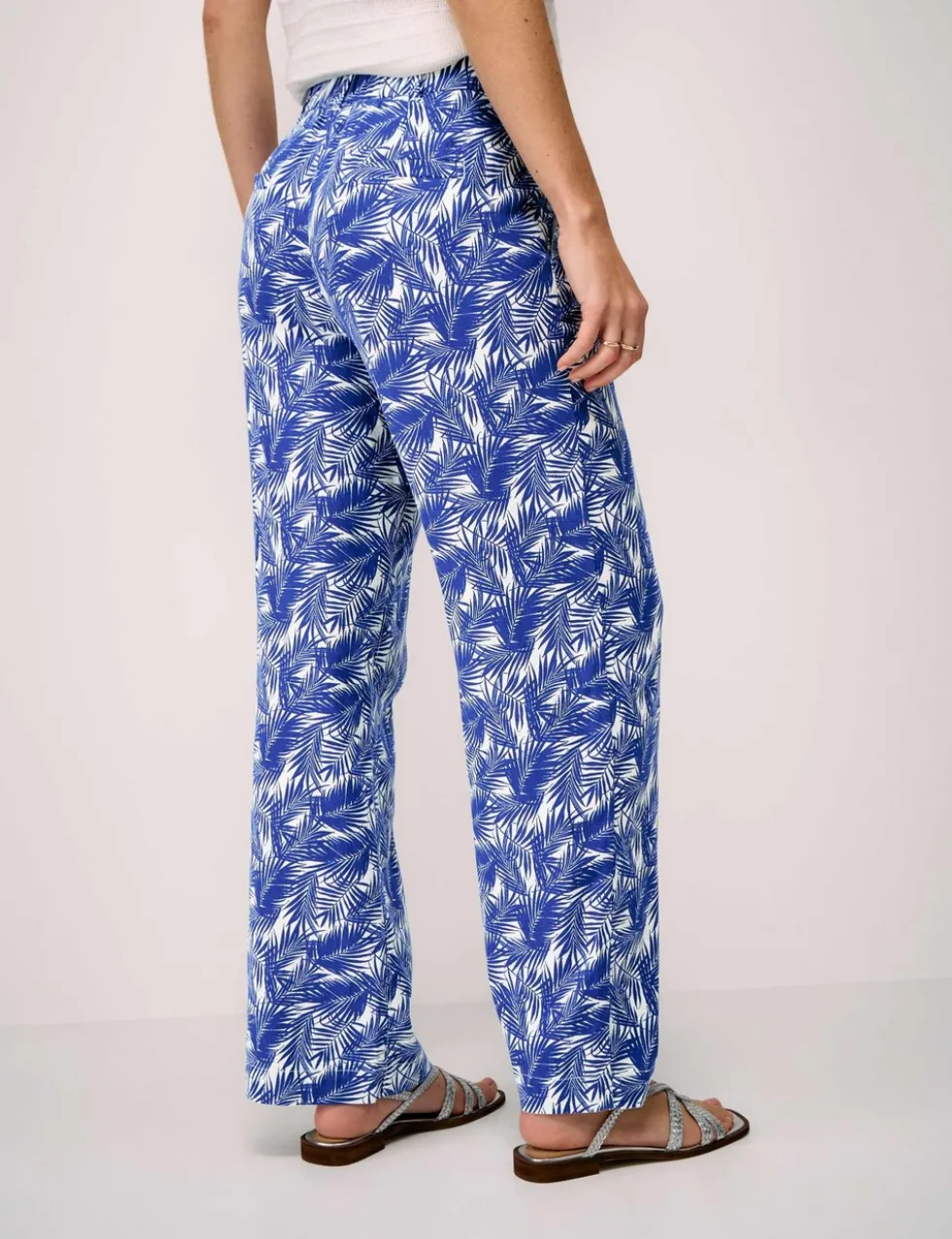 Linen Rich Wide Leg Trousers