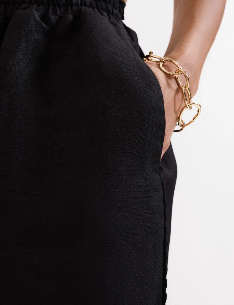 Linen Rich Wide Leg Trousers