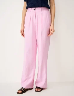 Linen Rich Wide Leg Trousers