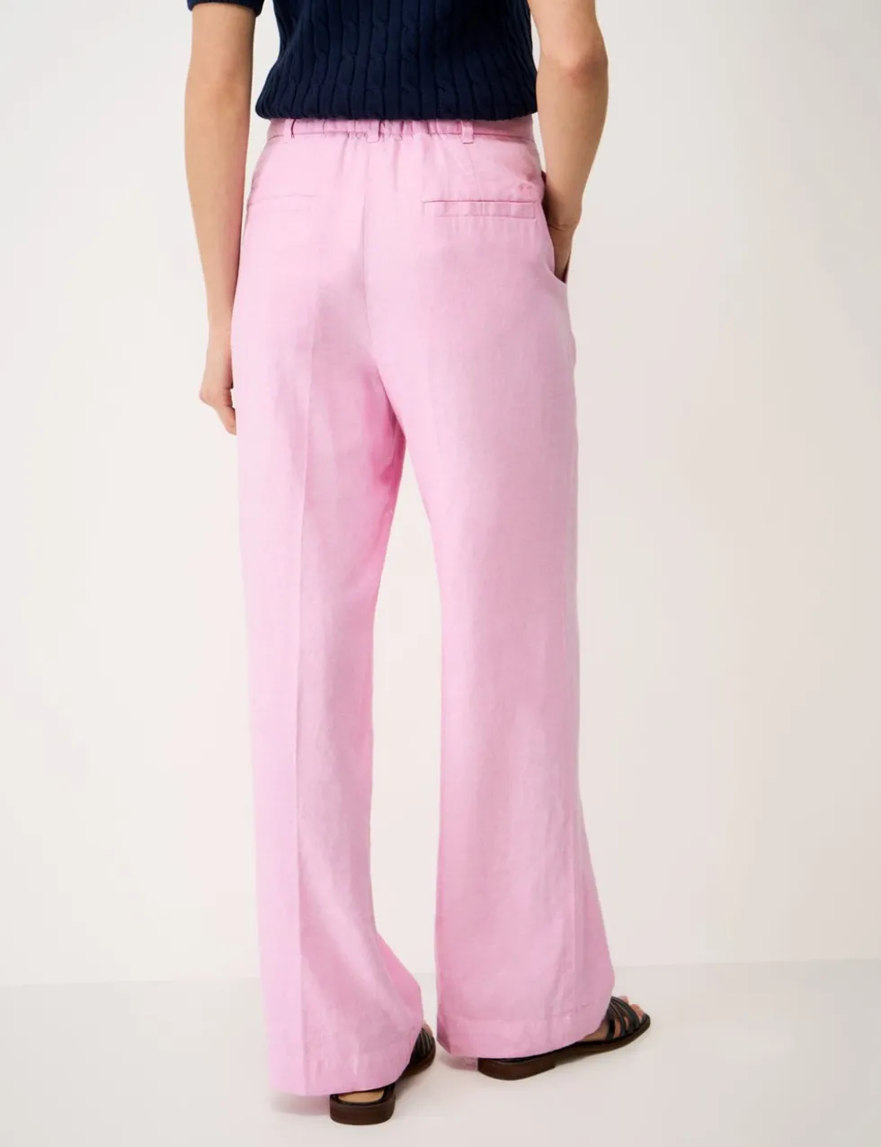Linen Rich Wide Leg Trousers