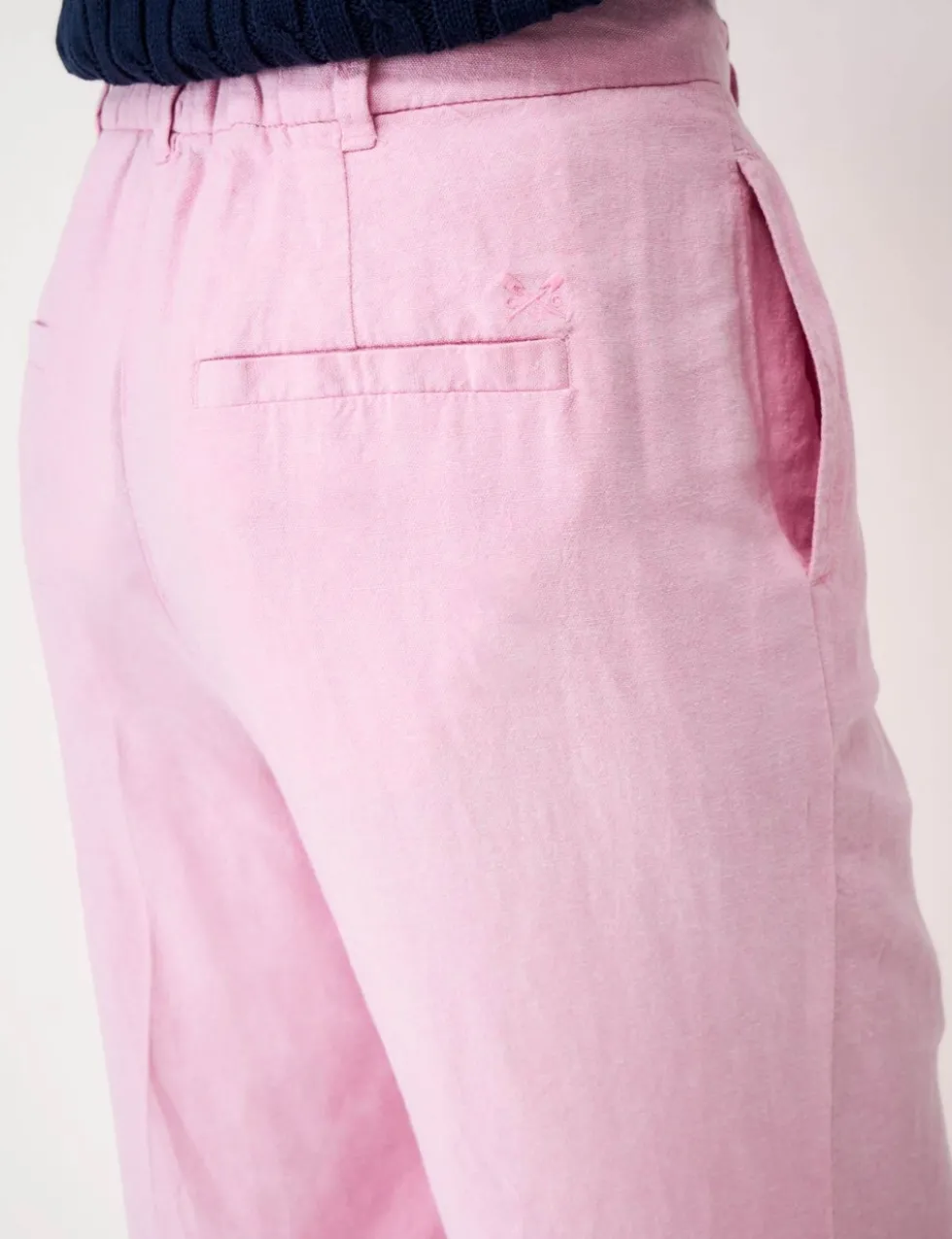 Linen Rich Wide Leg Trousers
