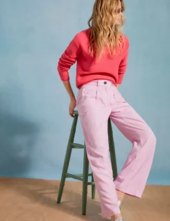 Linen Rich Wide Leg Trousers