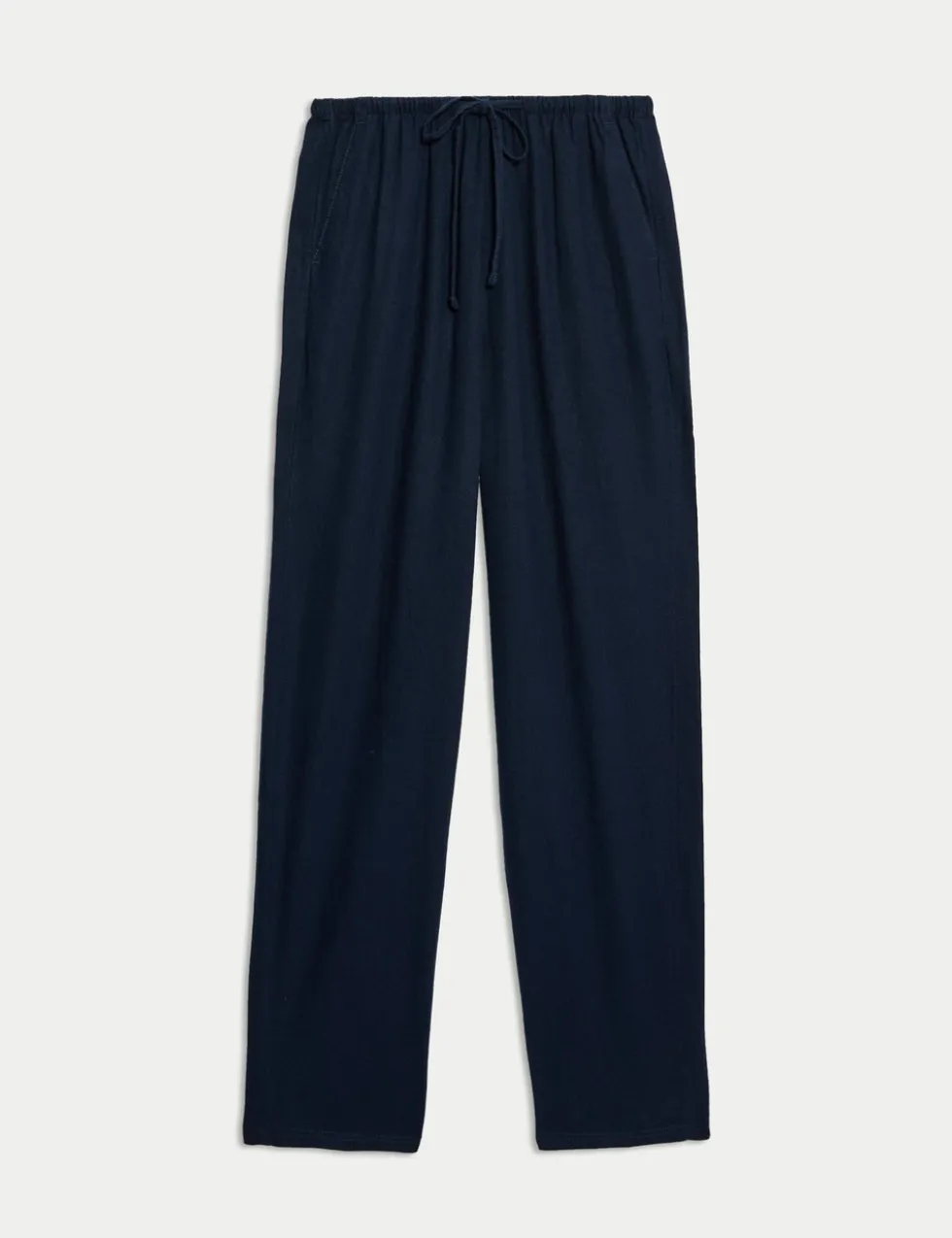 Linen-Rich Drawstring Tapered Trousers