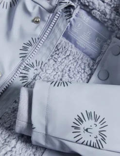 Lion Print Borg Lined Raincoat (3 Mths-3 Yrs)