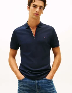 Liquid Pure Cotton Half Zip Polo Shirt
