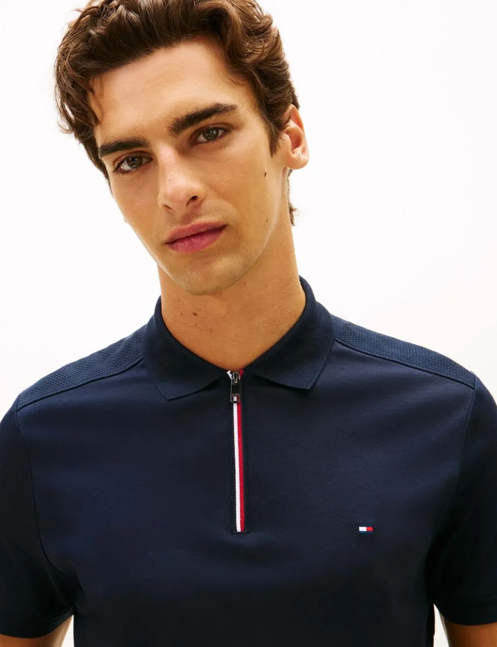 Liquid Pure Cotton Half Zip Polo Shirt