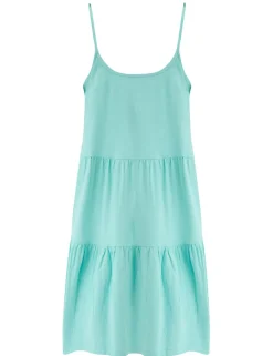 Lola Strappy Tiered Cotton Slub Jersey Beach Dress