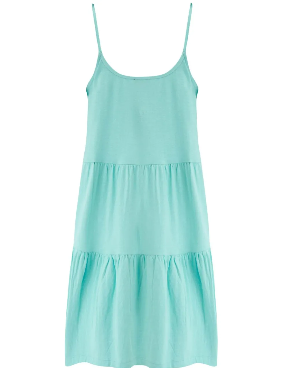 Lola Strappy Tiered Cotton Slub Jersey Beach Dress