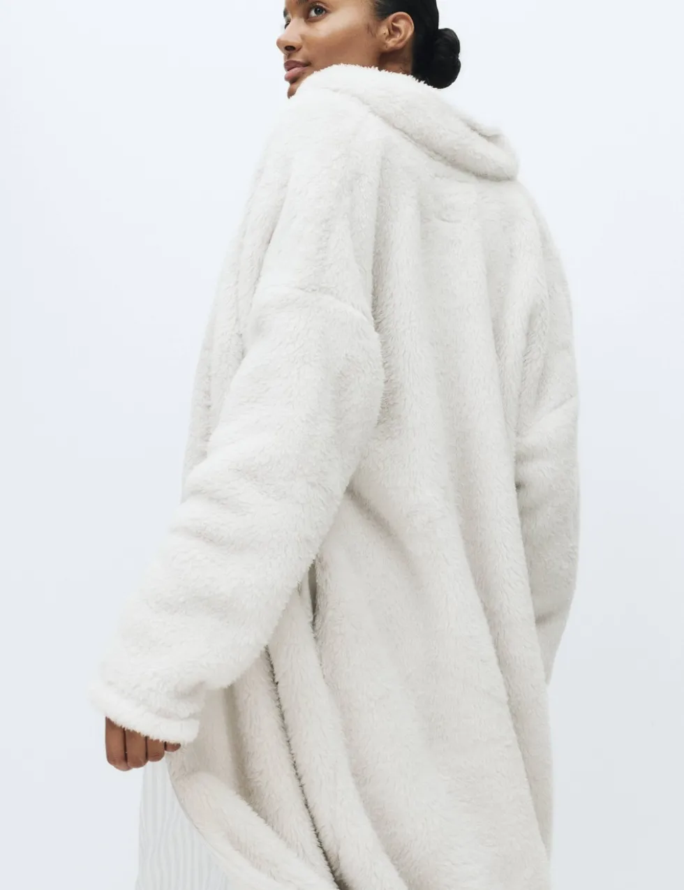 Long Pile Fleece Zipped Dressing Gown