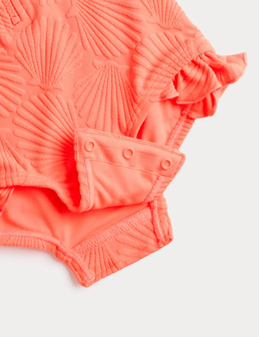 Long Sleeve Frill Textured Swimsuit (0-5 Yrs)