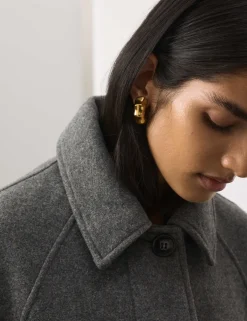 Longline Car Coat with Wool