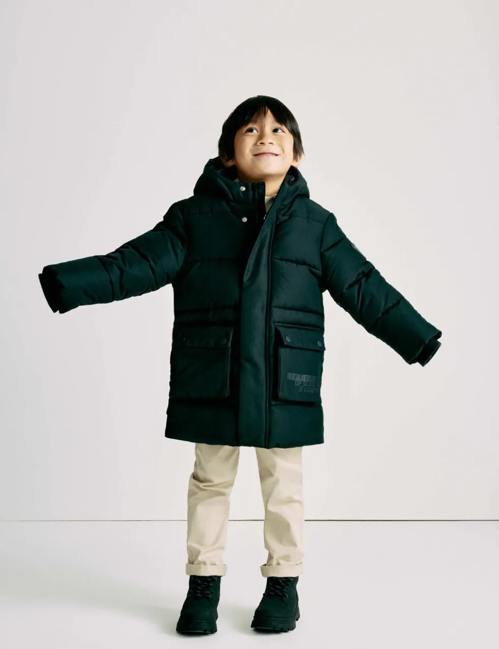 Longline Padded Hooded Coat (2-8 Yrs)