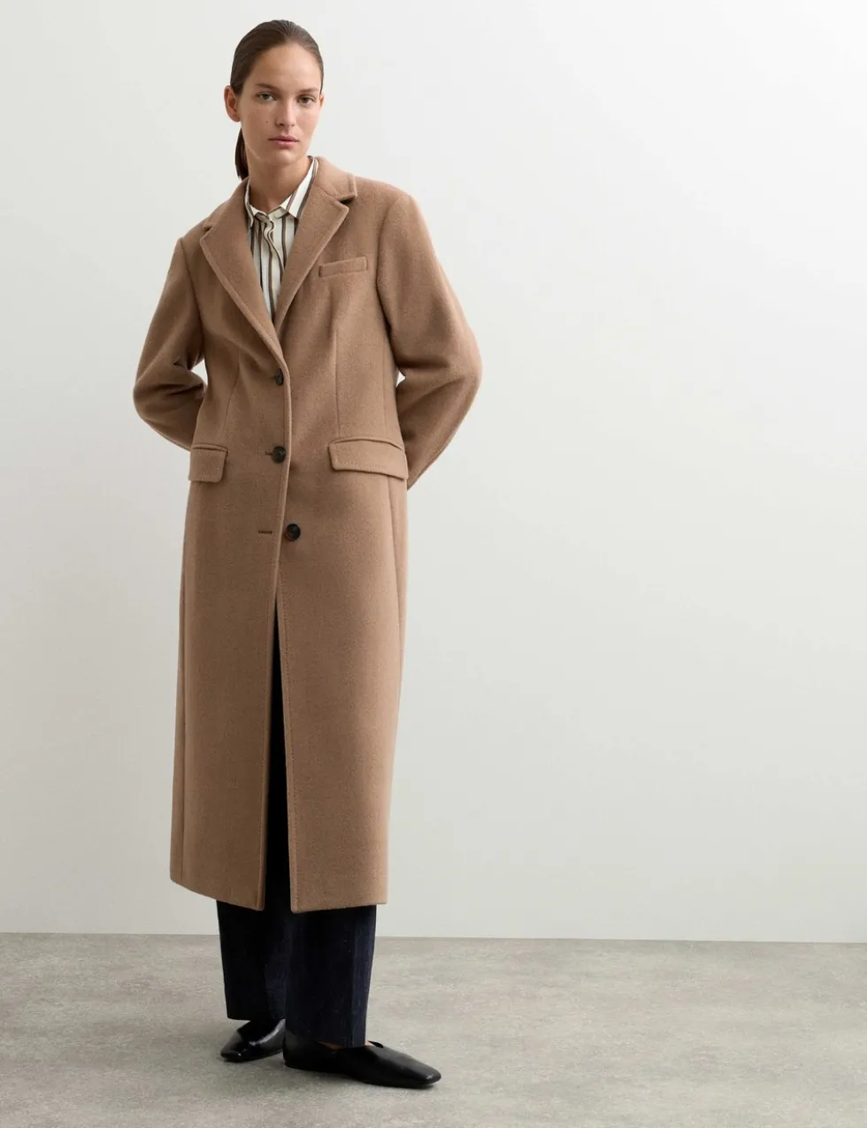 Longline Pure Wool Boyfriend Coat
