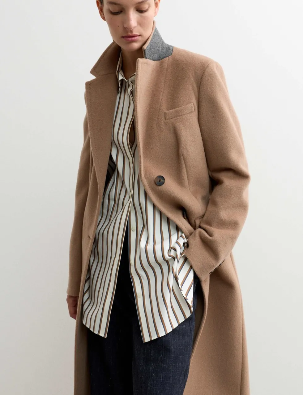 Longline Pure Wool Boyfriend Coat