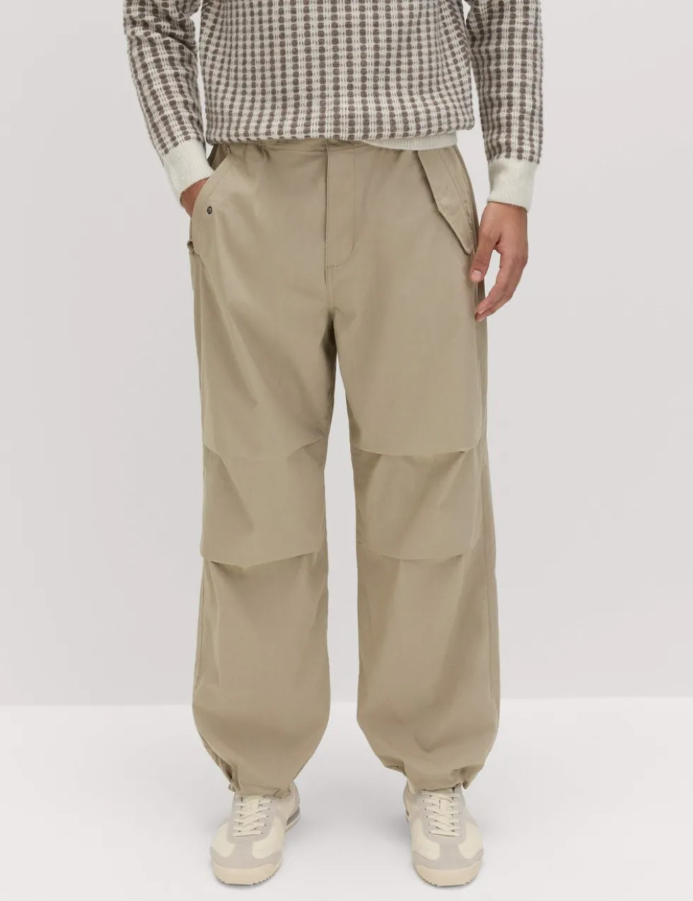 Loose Fit Elasticated Waist Parachute Trousers