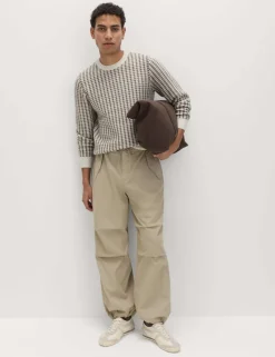 Loose Fit Elasticated Waist Parachute Trousers