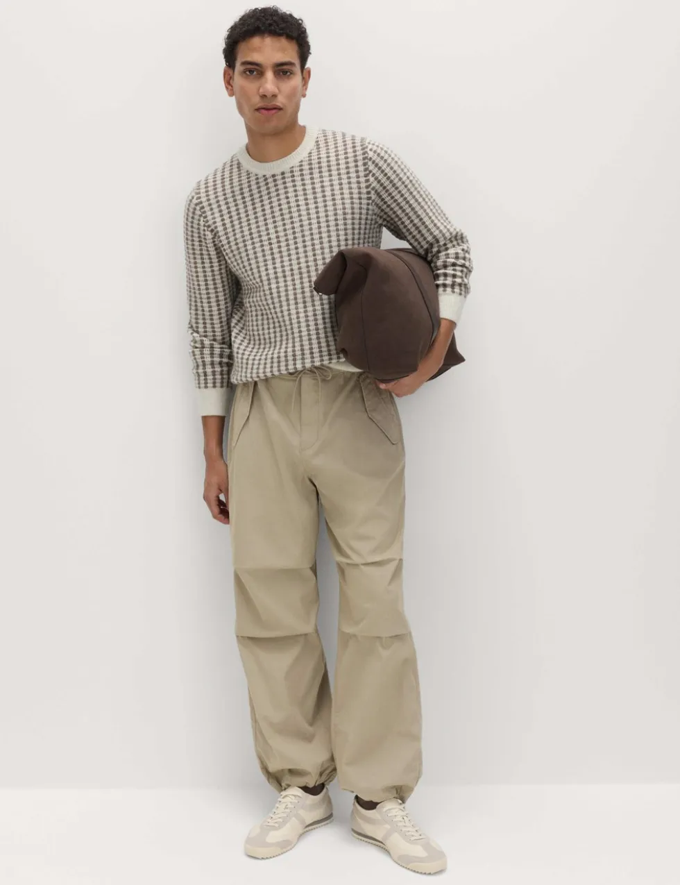 Loose Fit Elasticated Waist Parachute Trousers