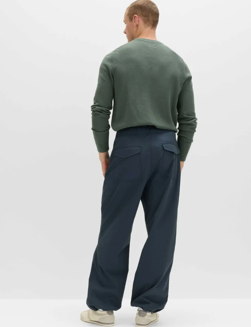 Loose Fit Elasticated Waist Parachute Trousers