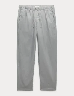 Loose Fit Linen Blend Elasticated Waist Trousers